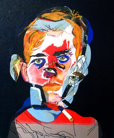 50 grote schrijvers uit de geschiedenis : Jack Kerouac, 2015 (olieverf en acryl op doek) door Benoit Erwann Boucherot