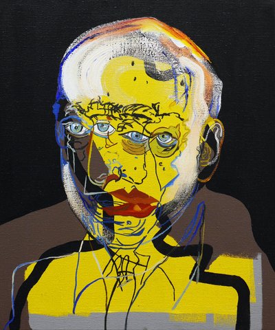 50 grote schrijvers uit de geschiedenis : Pablo Neruda, 2015 (olieverf en acrylverf op doek) door Benoit Erwann Boucherot