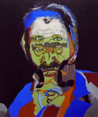 50 grote schrijvers uit de geschiedenis : Victor Hugo, 2015 (olieverf en acrylverf op doek) door Benoit Erwann Boucherot