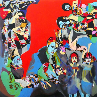 Marlon, Steve, Diane et les autres, 2017 (olieverf en acryl op doek) door Benoit Erwann Boucherot