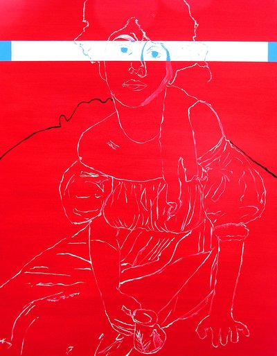 Miss N. 2, 2000 (olieverf op doek) door Benoit Erwann Boucherot