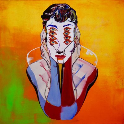 Mythe 11, 2021 (olieverf en acryl op doek) door Benoit Erwann Boucherot