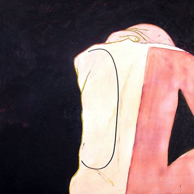 Nu de dos, Goa, 2000 (olieverf en acryl op hout) door Benoit Erwann Boucherot