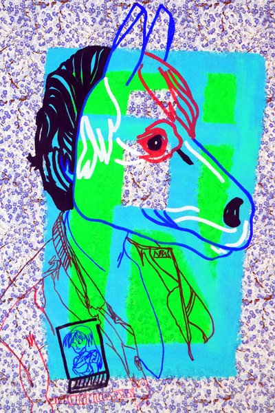 Passager 18, 2020 (acryl op gezeefdrukt Japans papier) door Benoit Erwann Boucherot