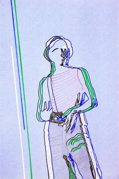 Passager 2, 2020 (acryl op gezeefdrukt Japans papier) door Benoit Erwann Boucherot