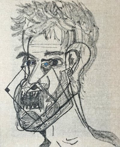 Surautoportret main levée, 2017 (olieverf op doek) door Benoit Erwann Boucherot