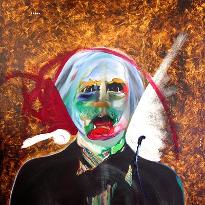 Surportret : Andy Warhol  Sébastien, 2005 (olieverf en bladgoud op doek) door Benoit Erwann Boucherot