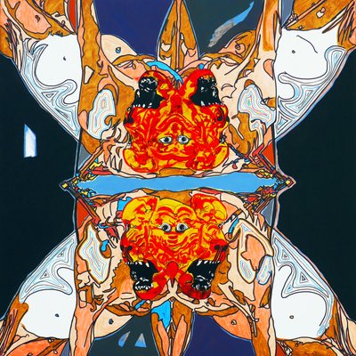 Surportret : Een hond 1, 2015 (olieverf en acrylverf op doek) door Benoit Erwann Boucherot