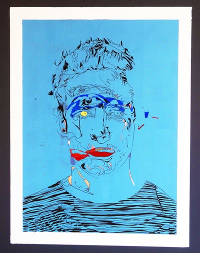 Surportret : Eén man, 2015 (acryl op doek) door Benoit Erwann Boucherot
