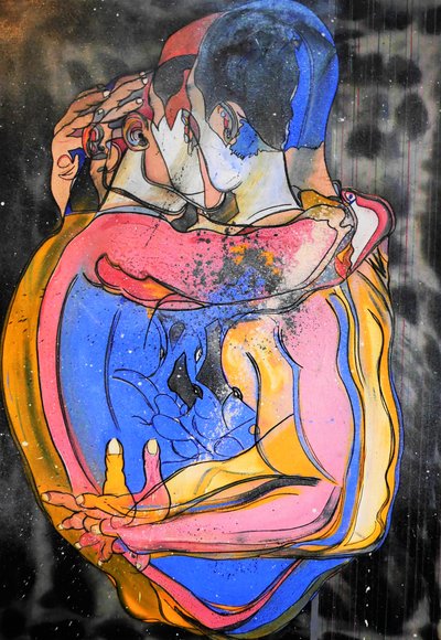 De goede jongens, 2021 (olieverf en acryl op doek) door Benoit Erwann Boucherot