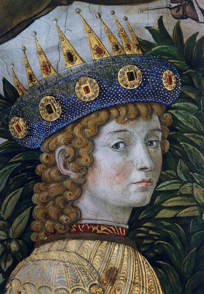 Caspar, vermeend portret van Lorenzo il Magnifico, detail van Processie van de Wijzen door Benozzo di Lese di Sandro Gozzoli