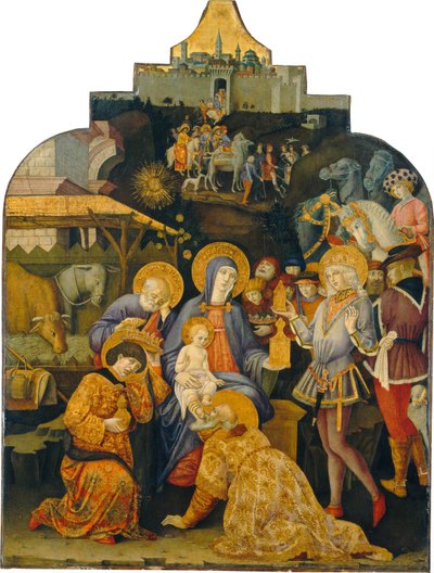 De Aanbidding der Wijzen, ca. 1470-1475 door Benvenuto di Giovanni