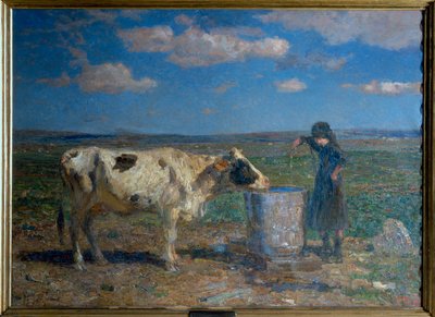 Middag op de hoge vlakken (schilderij) door Beppe Ciardi