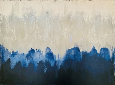 Mistig blauw abstract door Berit Pihl