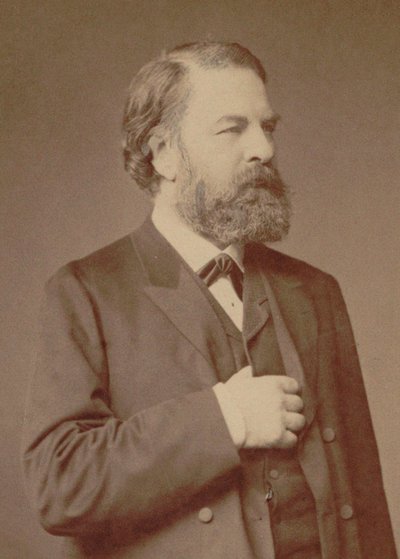 Portret van de violist en componist Joseph Joachim door Berlin . Photo studio Loescher and
