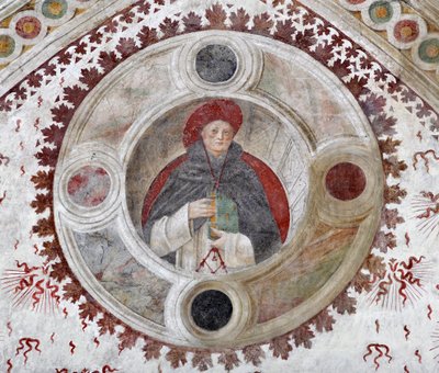 Voorstelling van een Dominicaanse Kardinaal (Een Dominicaanse Kardinaal) Fresco door Bernardino Zenale en Bernardino Butinone door Bernadino and Zenale B.  Butinone