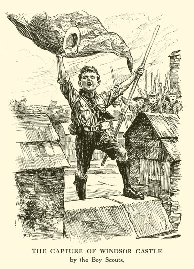 De Verovering van Windsor Castle (gravure) door Bernard (after) Partridge