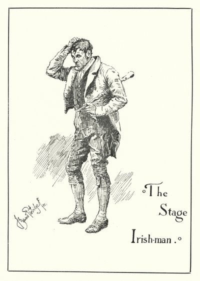 De Ierse toneelspeler (gravure) door Bernard (after) Partridge