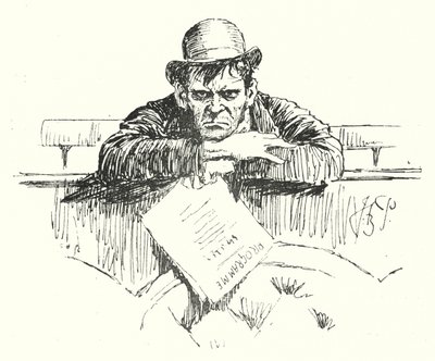 De serieuze student van het drama (gravure) door Bernard (after) Partridge