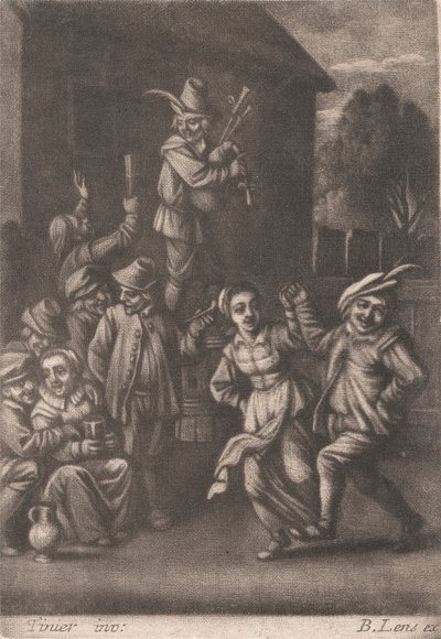 Dansende Boeren door Bernard Lens