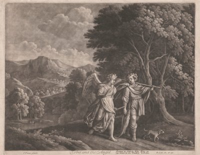 Tobit en de engel door Bernard Lens