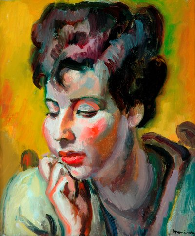 Portret van een jonge Jodin, ca. 1928 door Bernard Meninsky
