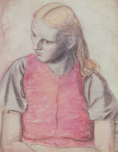 Portret van de vrouw van de kunstenaar, c.1926 door Bernard Meninsky