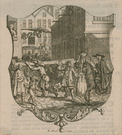 Een scène uit Londen, gedateerd 1720 door Bernard Picart
