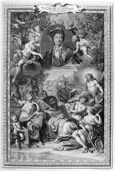 Bernard de Fontenelle, 1728-1729 door Bernard Picart
