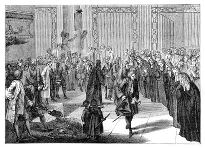 Begrafenis in een kerk, 1885 door Bernard Picart