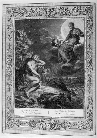 Endymion en de Maan (gravure) door Bernard Picart