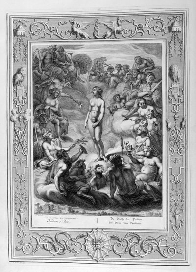 De doos van Pandora, 1730 door Bernard Picart