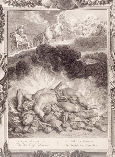 De dood van Hercules door Bernard Picart