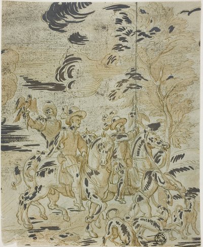 Valkenjacht door Bernard van Orley