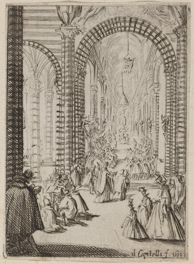 Interieur van een kerk door Bernardino Capitelli