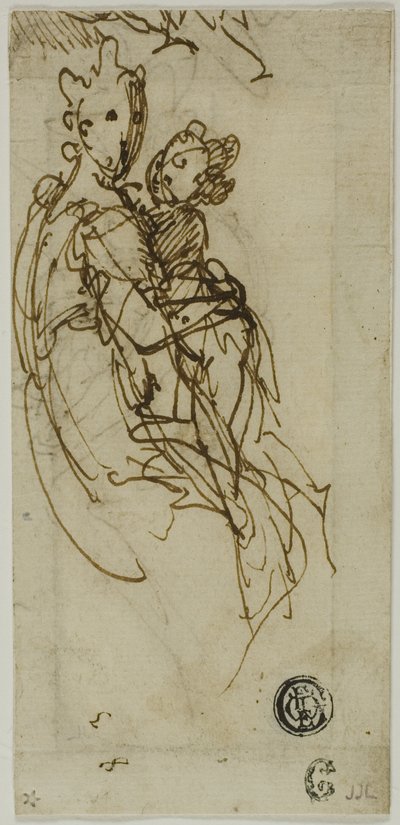 Zittende Maagd en Kind (recto); Zittende Maagd en Kind (verso) door Bernardino India
