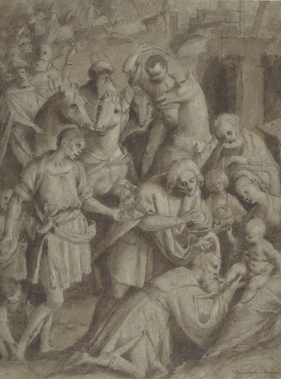 De aanbidding der wijzen, 1553 door Bernardino Lanino