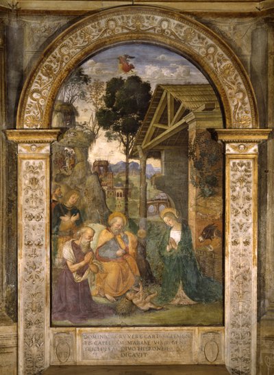Aanbidding van het Kind door Bernardino di Betto Pinturicchio