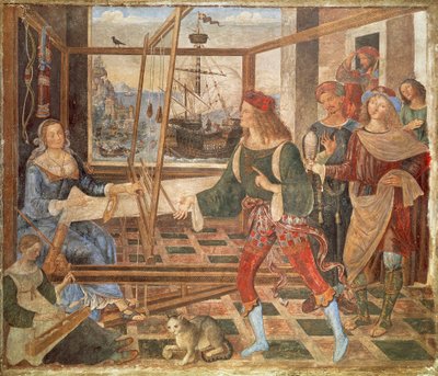 Terugkeer van Odysseus naar Penelope door Bernardino di Betto Pinturicchio