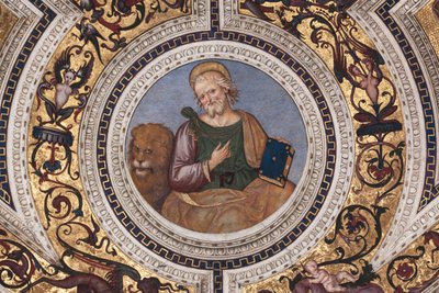 Sint Marcus, detail van De Vier Evangelisten (fresco) door Bernardino di Betto Pinturicchio