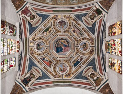 De Kroning van de Maagd (detail) door Bernardino di Betto Pinturicchio