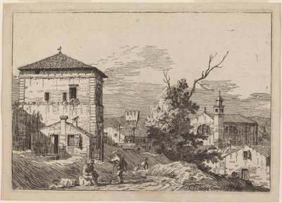 Landschap met een dode boom door Bernardo Bellotto