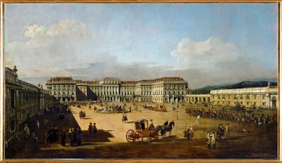 Schloss Schönbrunn gezien vanaf de binnenplaats (schilderij) door Bernardo Bellotto