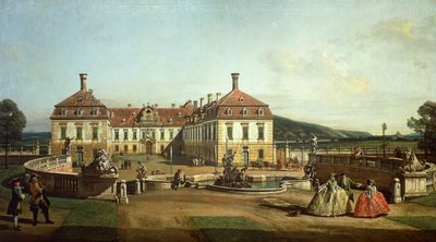 Het keizerlijke kasteel van Schlosshof vanaf de tuinzijde door Bernardo Bellotto