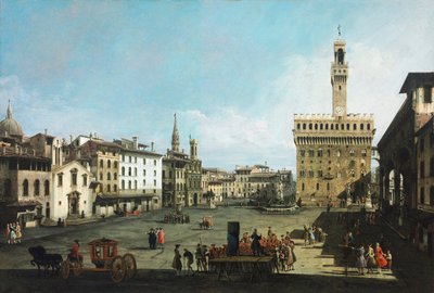 Het Piazza della Signoria in Florence door Bernardo Bellotto