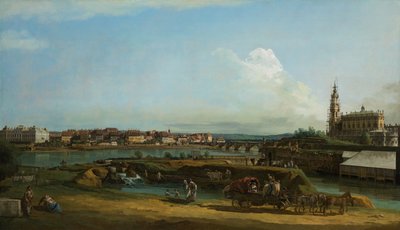 Gezicht op Dresden met de Hofkirche rechts, 1748 door Bernardo Bellotto