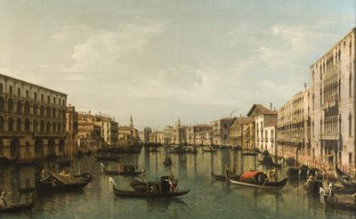 Uitzicht op het Canal Grande met de Palazzi Foscari en Moro Lin door Bernardo Bellotto