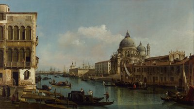 Uitzicht op het Canal Grande: Santa Maria della Salute en de Dogana vanaf Campo Santa Maria Zobenigo door Bernardo Bellotto