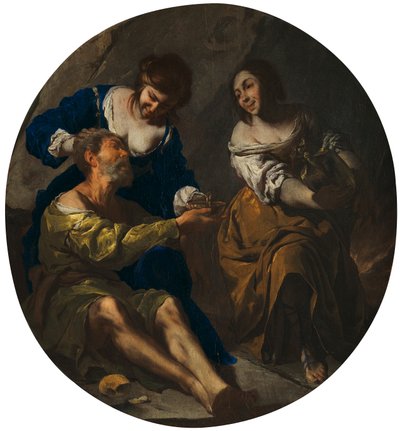 Lot en zijn dochters door Bernardo Cavallino