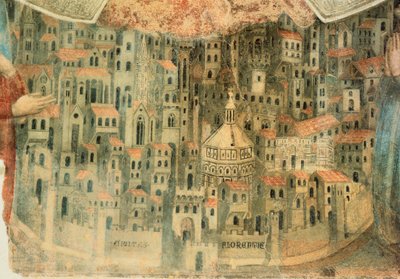 Uitzicht op Florence (detail) door Bernardo Daddi